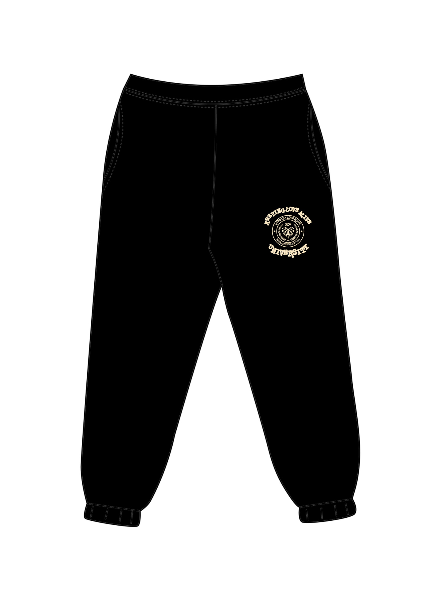 BLACK/CREAM KLA UNIVERSITY JOGGERS