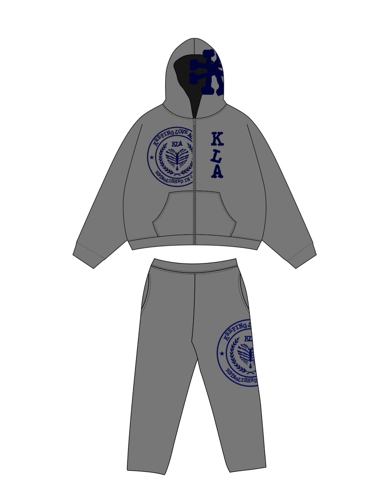 GREY/NAVY KLA UNI SWEATSUIT