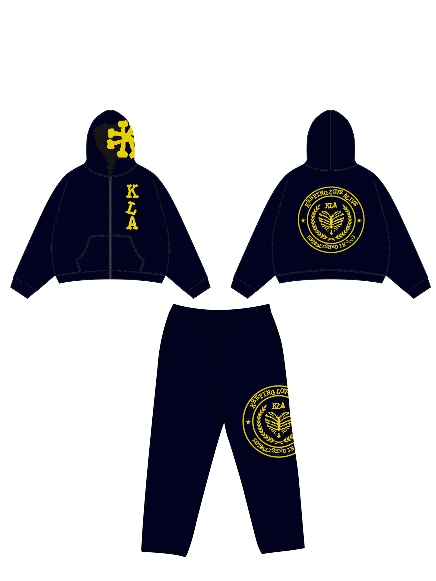 NAVY KLA UNIVERSITY SWEATSUIT