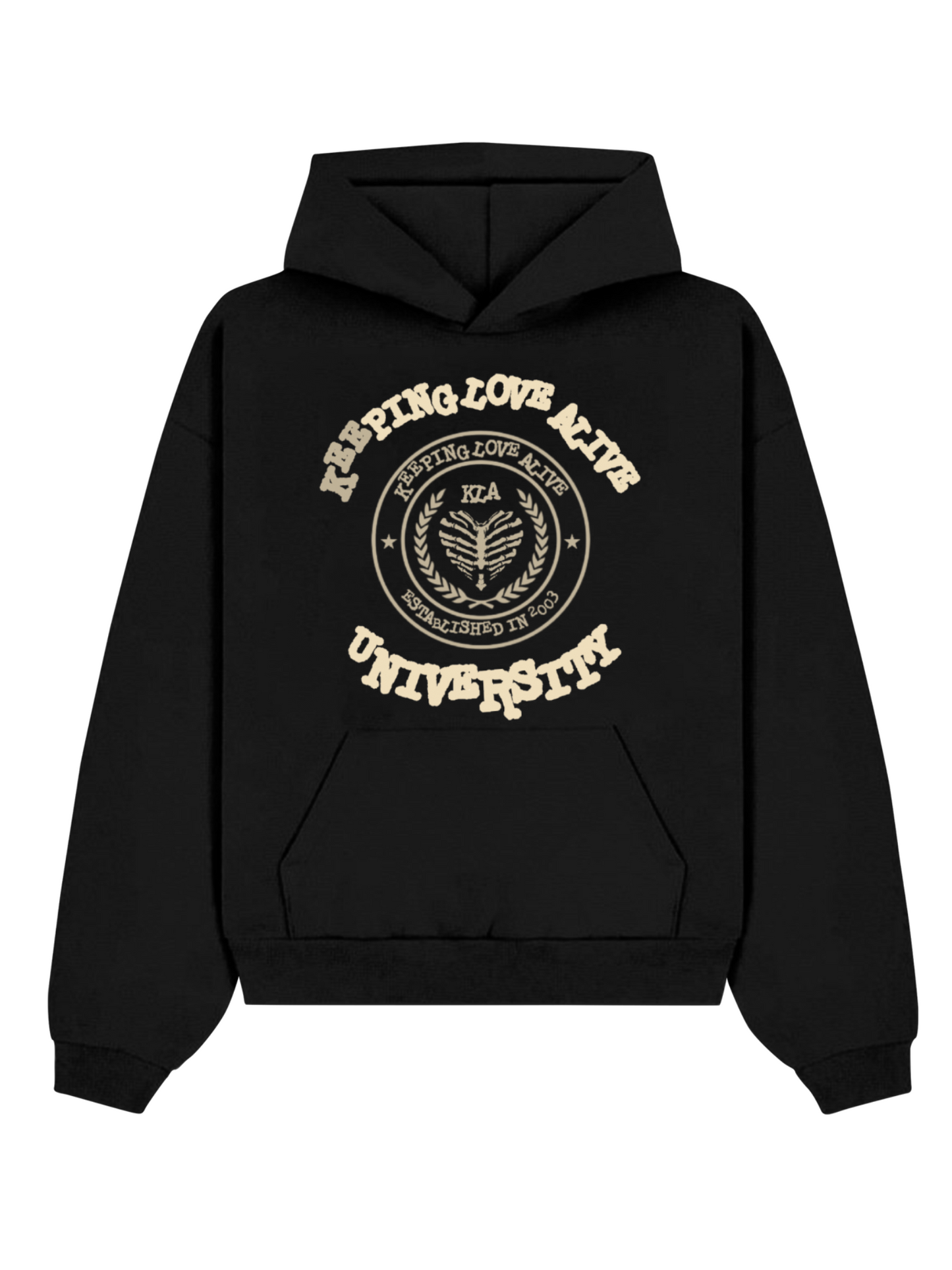 BLACK/CREAM KLA UNIVERSITY HOODIE