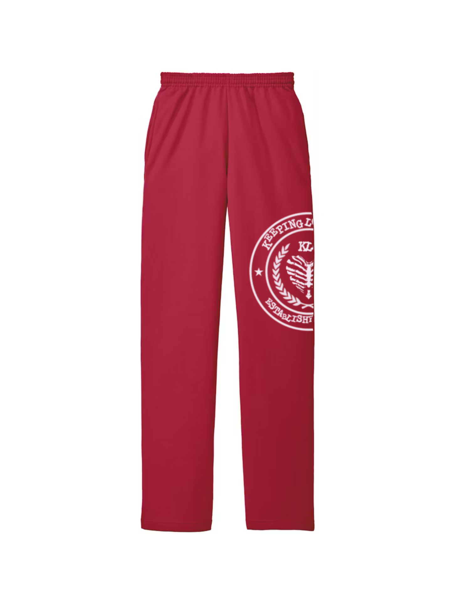 RED KLA UNIVERSITY SWEATPANTS