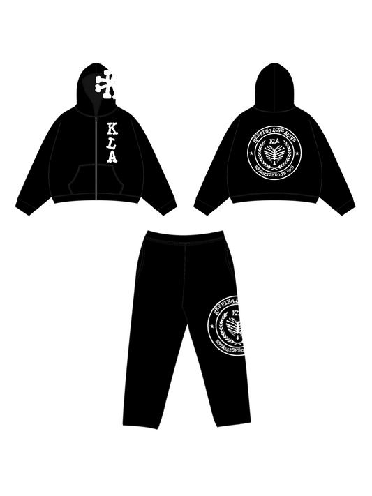 BLACK KLA UNIVERSITY SWEATSUIT