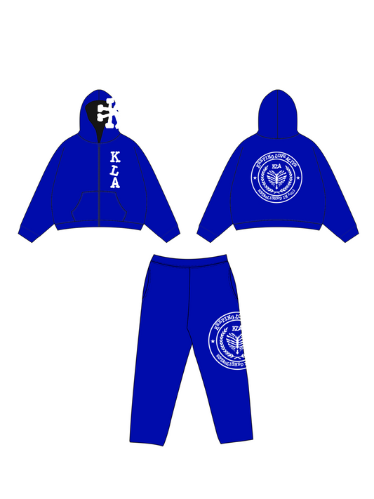 BLUE KLA UNIVERSITY SWEATSUIT