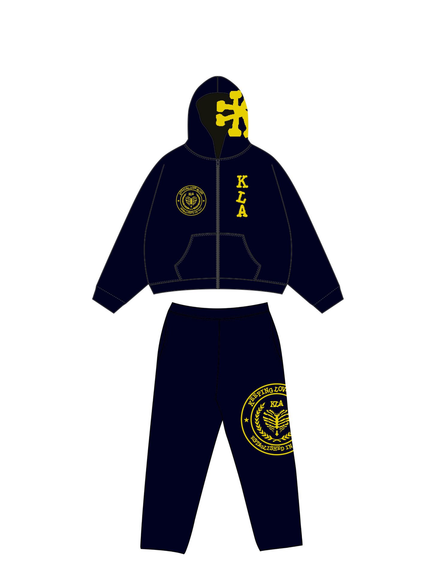 Navy Kla University Sweatsuit