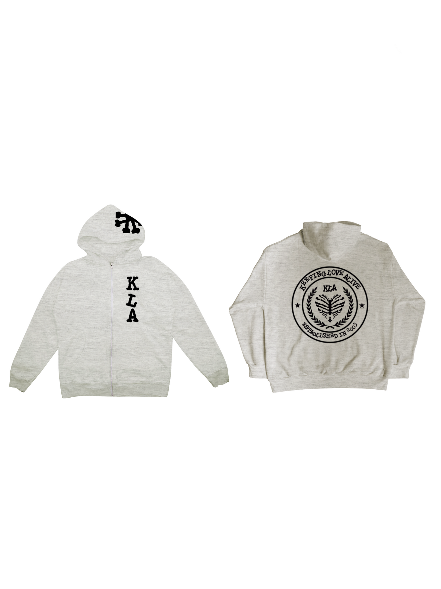 GREY KLA UNIVERSITY ZIPUP