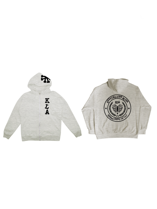GREY KLA UNIVERSITY ZIPUP