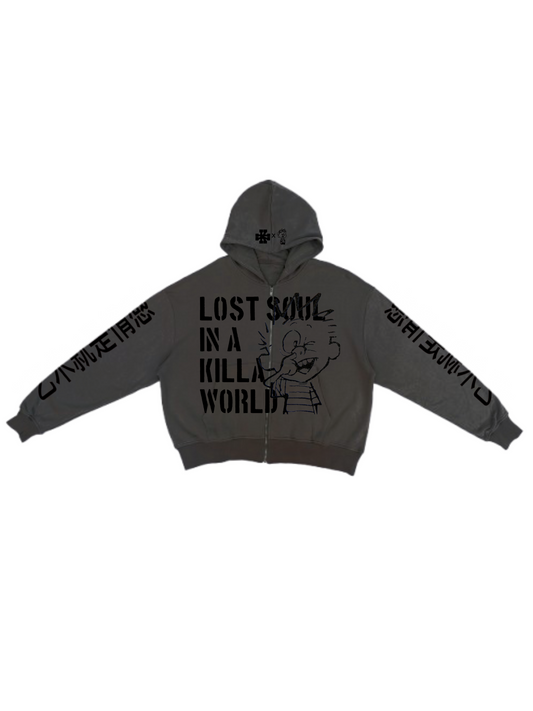 Lost Soul Charcoal Zipup