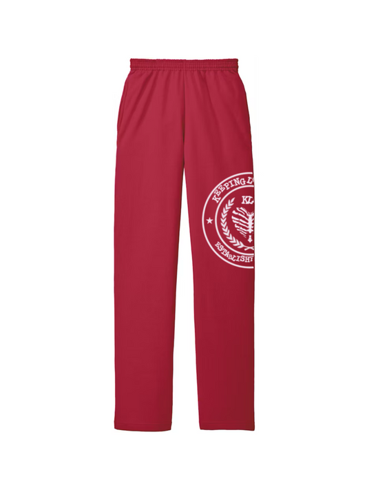 RED KLA UNIVERSITY SWEATPANTS