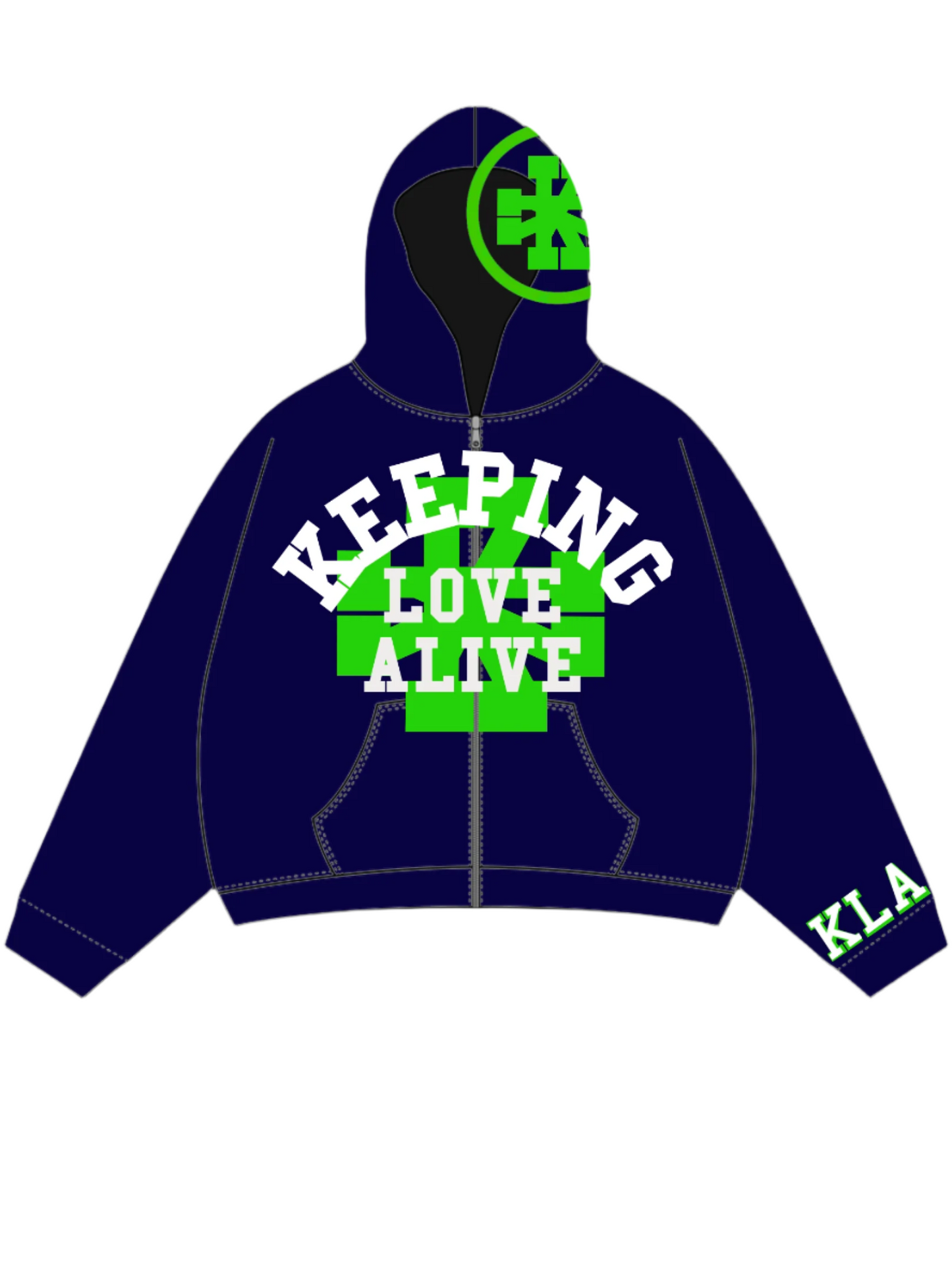 Keeping Love Alive 2.0 Navy Blue Zipup