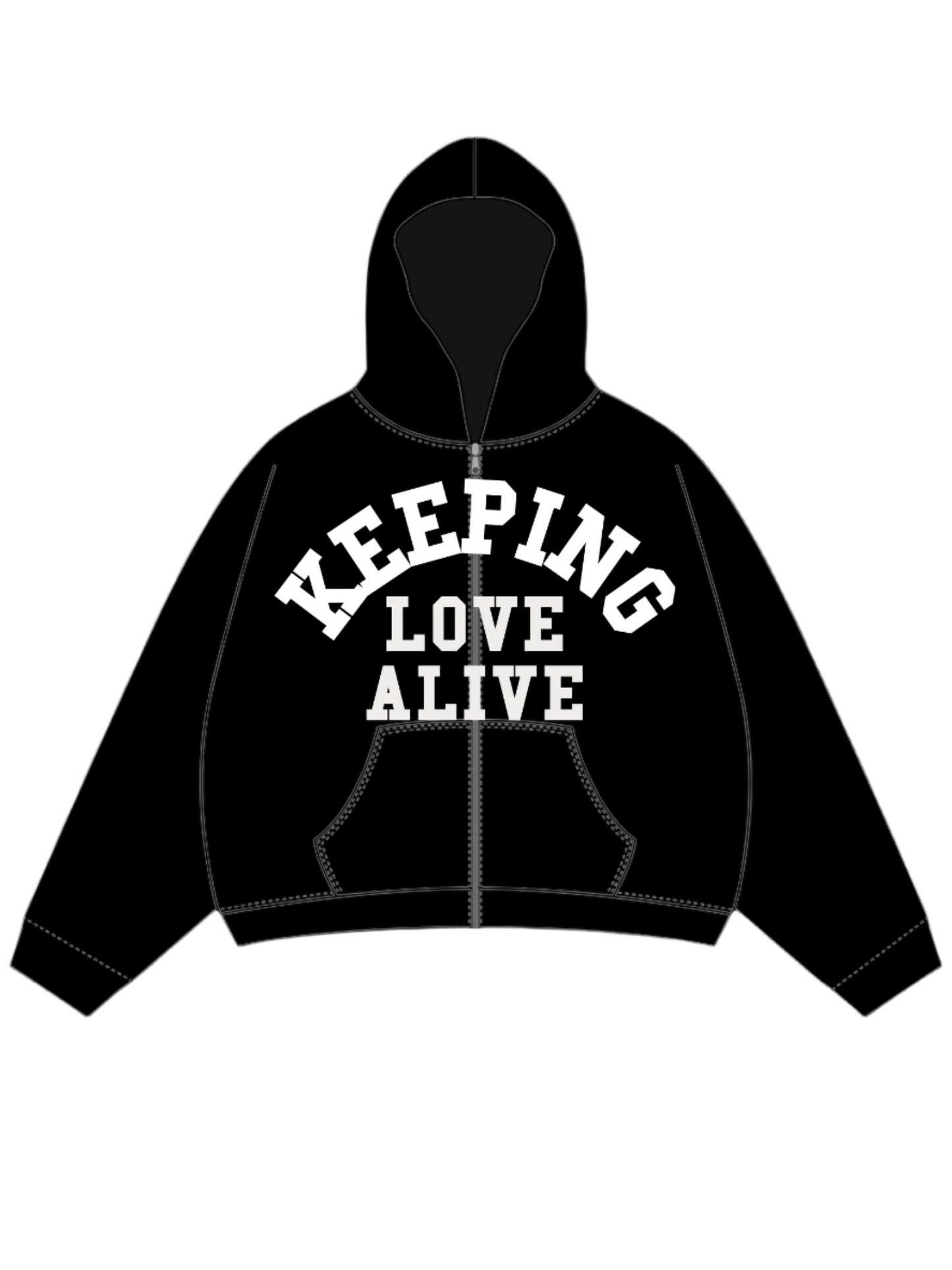 Keeping Love Alive Black Zipup