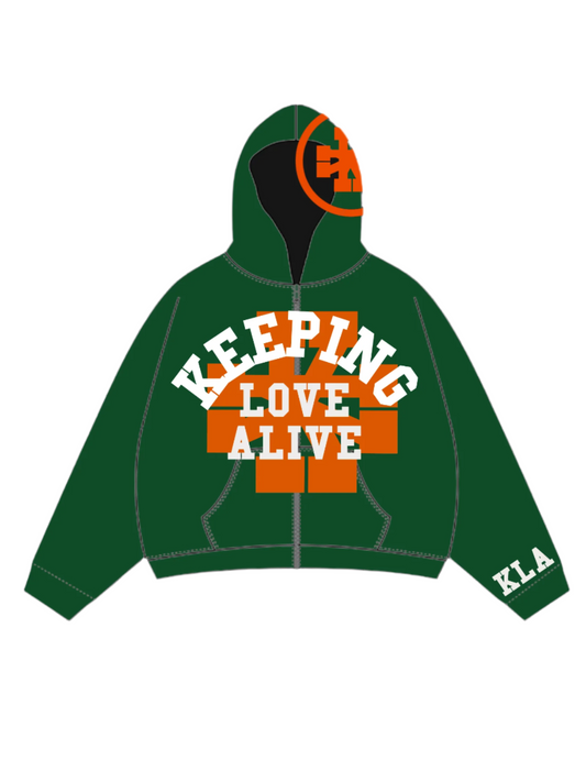 Keeping Love Alive 2.0 Green Zipup