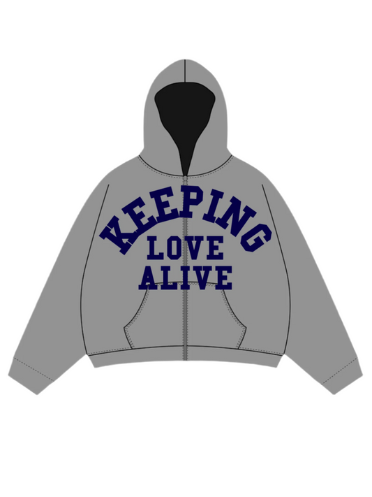 Keeping Love Alive Grey Zipup